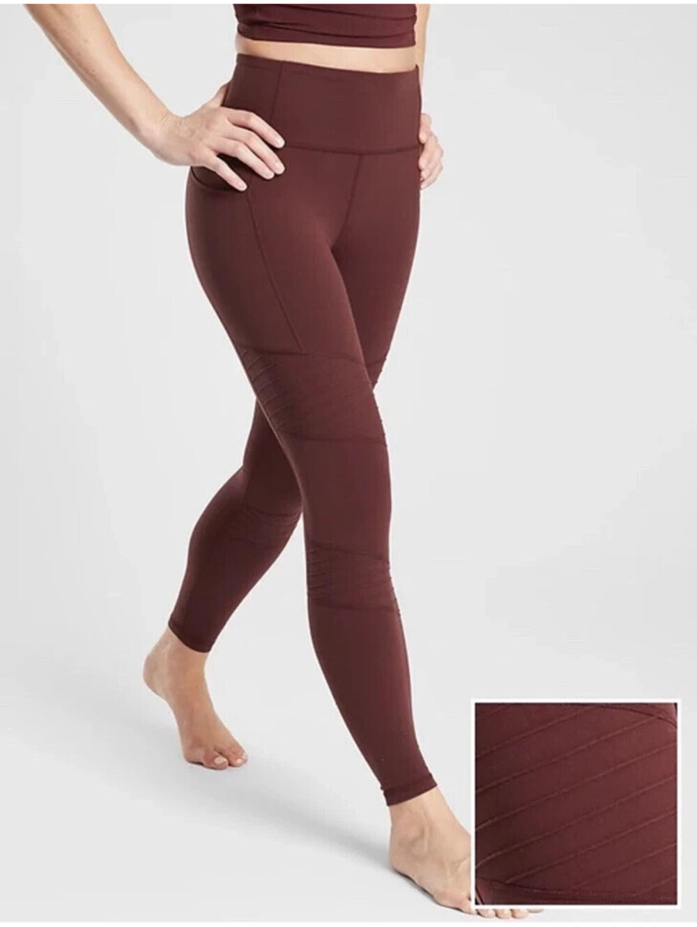 Athleta Inclination Moto Tight Leggings High Rise in Burgundy Red Pant XS XSmall
